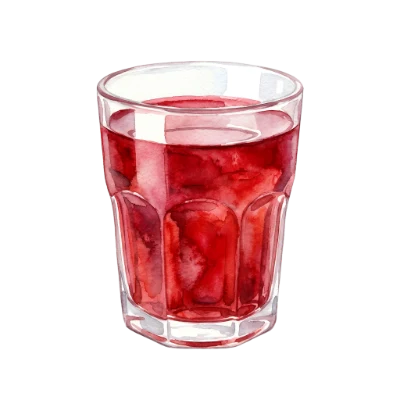 Watercolor Red Juice Glass