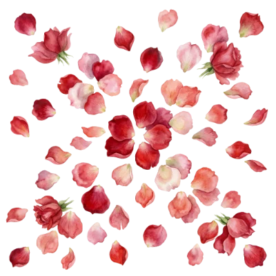 Watercolor Red Rose Petals