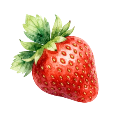 Watercolor Red Strawberry