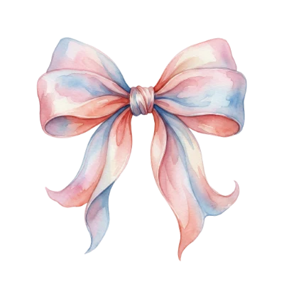 Watercolor Ribbon Bow