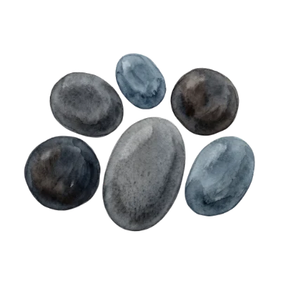 Watercolor River Stones