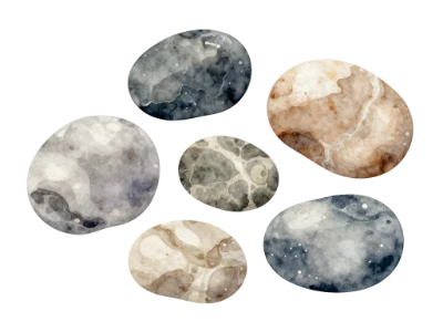 Watercolor River Stones