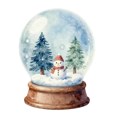 Watercolor Snow Globe