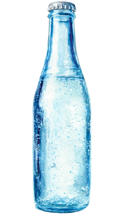 Watercolor Soda Glass Bottle