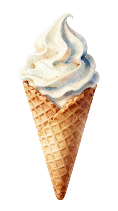 Watercolor Soft Serve Ice Cream