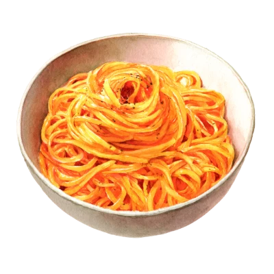 Watercolor Spaghetti Pasta Bowl