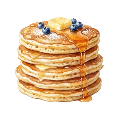 Watercolor Stack Of Pancakes