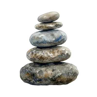 Watercolor Stone Stack