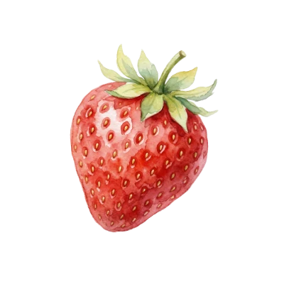 Watercolor Strawberry Fruit