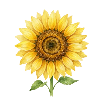 Watercolor Sunflower Flower