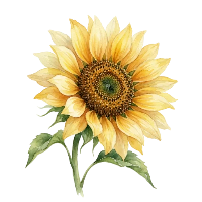 Watercolor Sunflower Illustration
