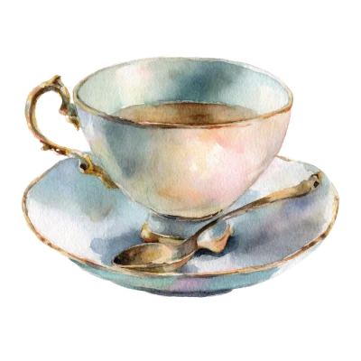 Watercolor Tea Cup Set
