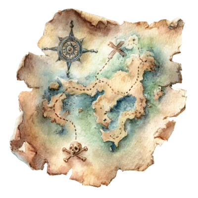 Watercolor Treasure Map