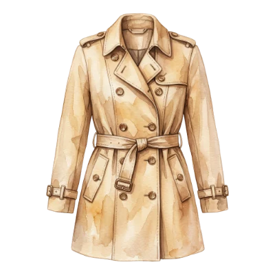 Watercolor Trench Coat
