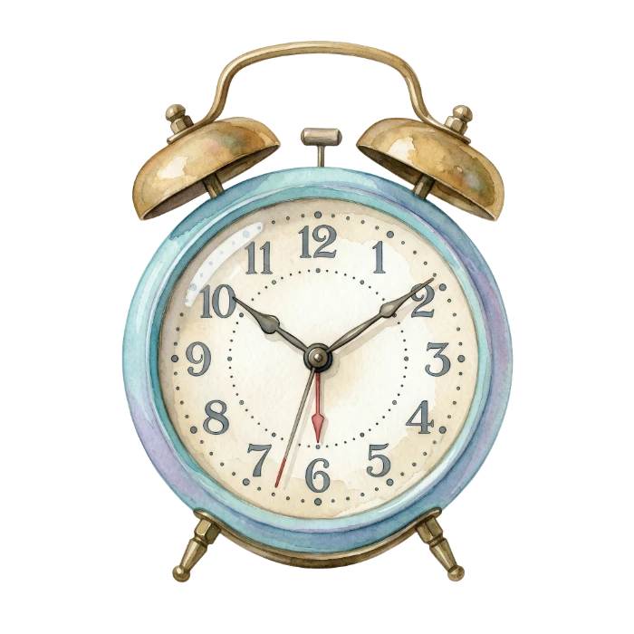 Watercolor Vintage Alarm Clock