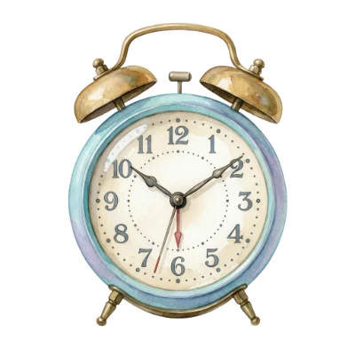 Watercolor Vintage Alarm Clock