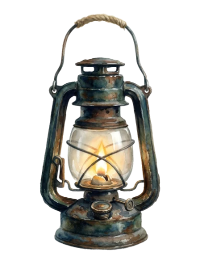 Watercolor Vintage Oil Lantern