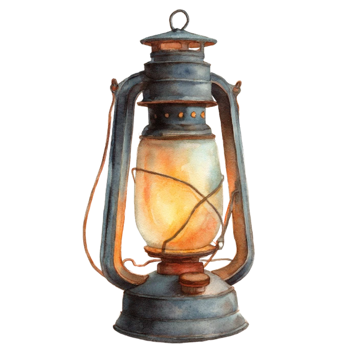Watercolor Vintage Oil Lantern