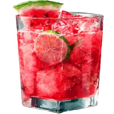 Watercolor Watermelon Lime Cocktail