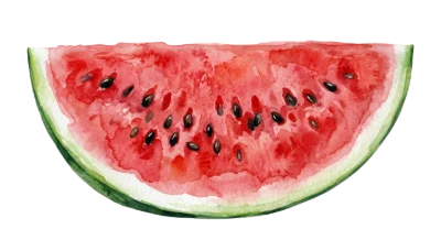 Watercolor Watermelon Slice