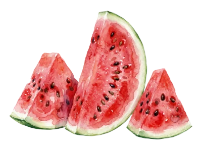 Watercolor Watermelon Slices