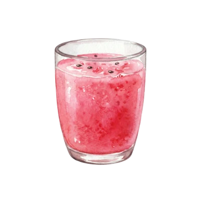 Watercolor Watermelon Smoothie Glass