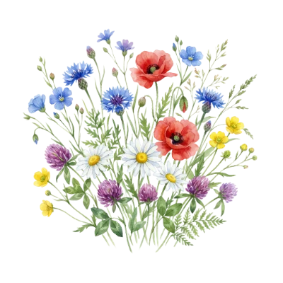 Watercolor Wildflower Bouquet
