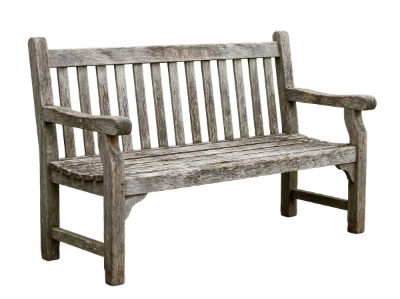Weathered Wooden Garden Bench