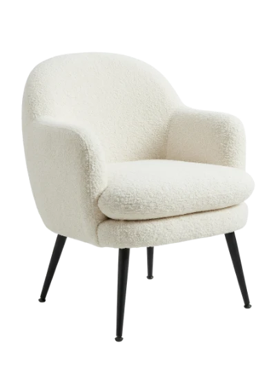 White Boucle Armchair