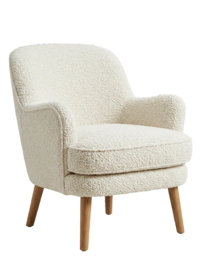 White Boucle Armchair