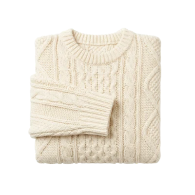 White Cable Knit Sweater