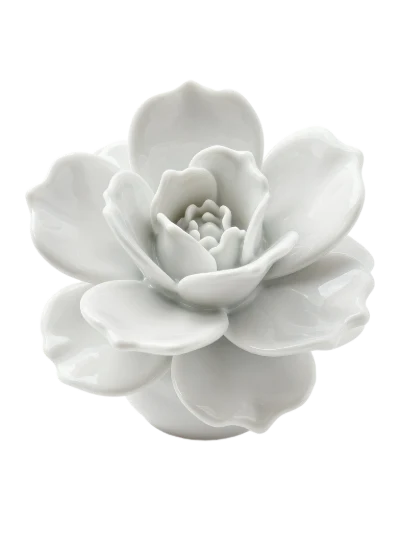 White Ceramic Flower Ornament