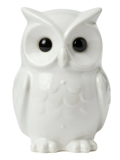 White Ceramic Owl Figurine