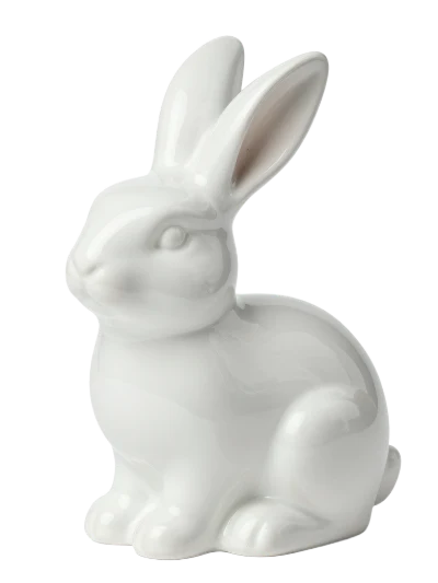White Ceramic Rabbit Figurine