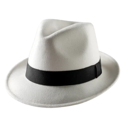 White Felt Fedora Hat