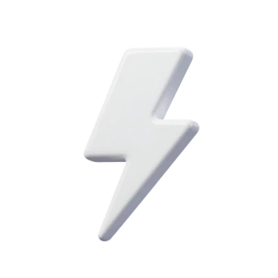 White Lightning Bolt Icon