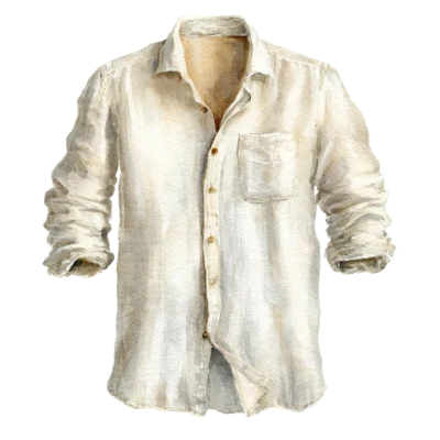 White Linen Watercolor Shirt