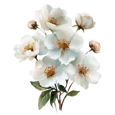 White Watercolor Flower Bouquet