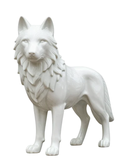 White Wolf Statue