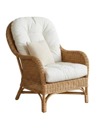 Wicker Armchair With Cushion
