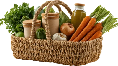 Wicker Basket With Vegetables