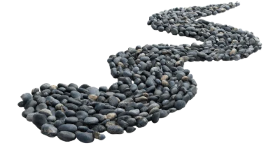 Winding Pebble Stone Path
