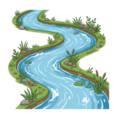 Winding River Illustration