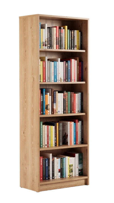 Wooden Bookshelf With Books