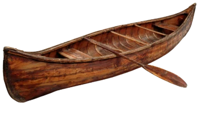 Wooden Canoe With Paddle