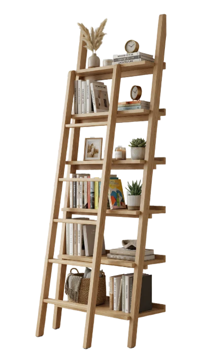 Wooden Ladder Bookshelf