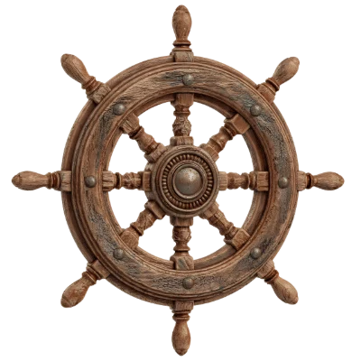 Wooden Ship Steering Wheel