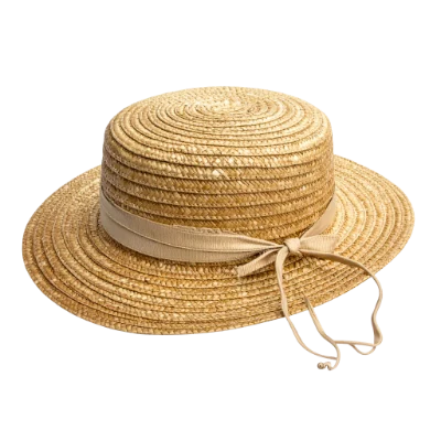 Woven Straw Boater Hat