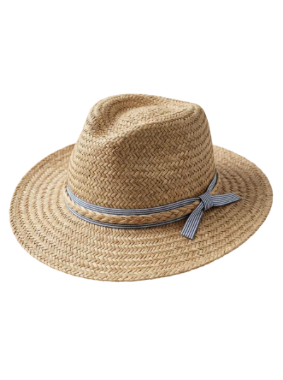 Woven Straw Fedora Hat