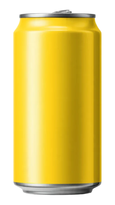 Yellow Aluminum Beverage Can